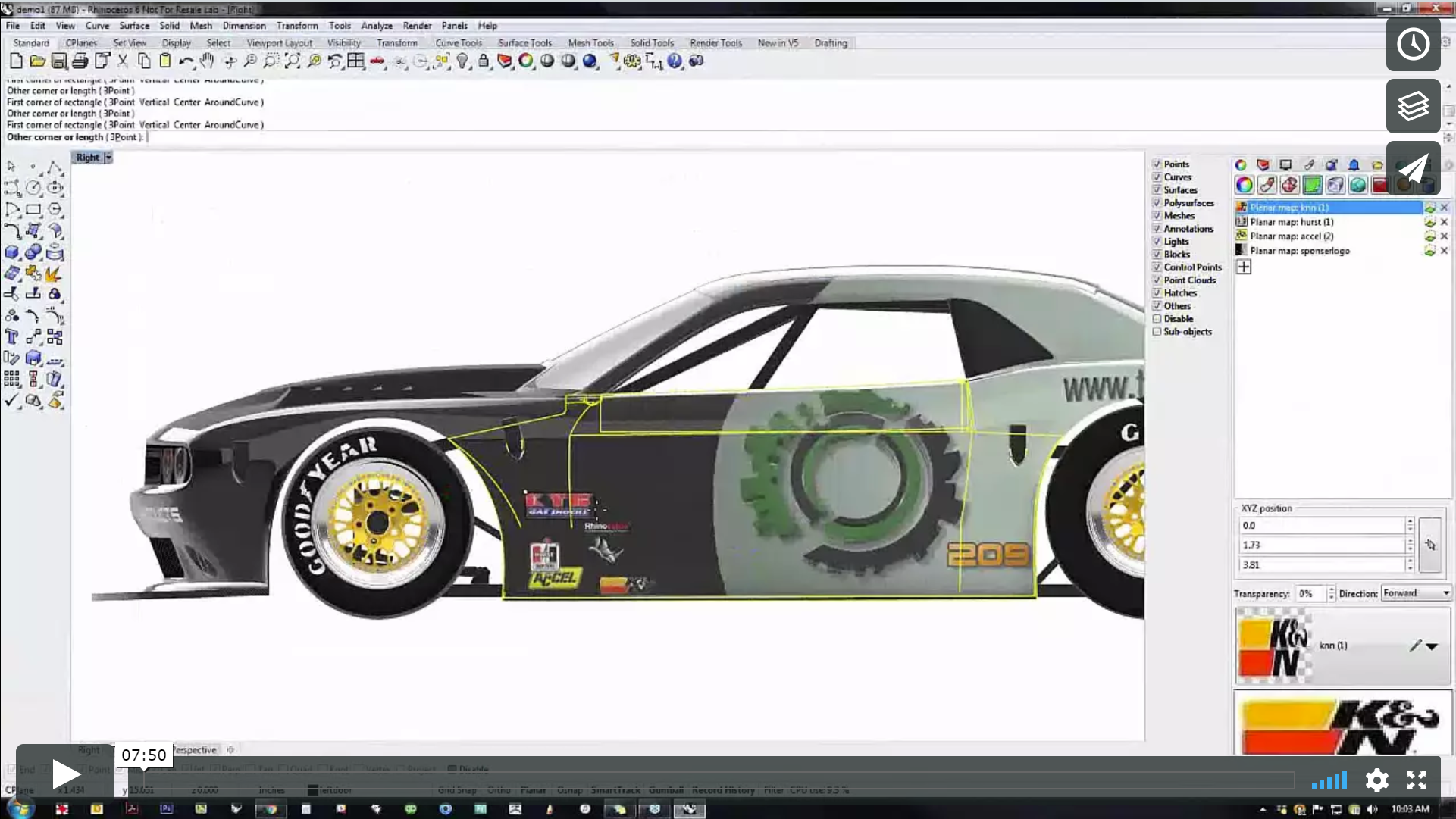  Use the advanced decal engine in Rhino