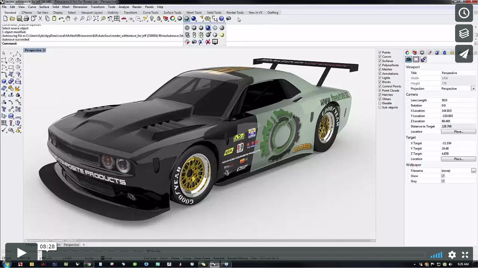  Use the new advanced raytrace engine in Rhino 6