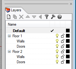 Here are two sublayers named "Walls" and two sublayers named "Doors"